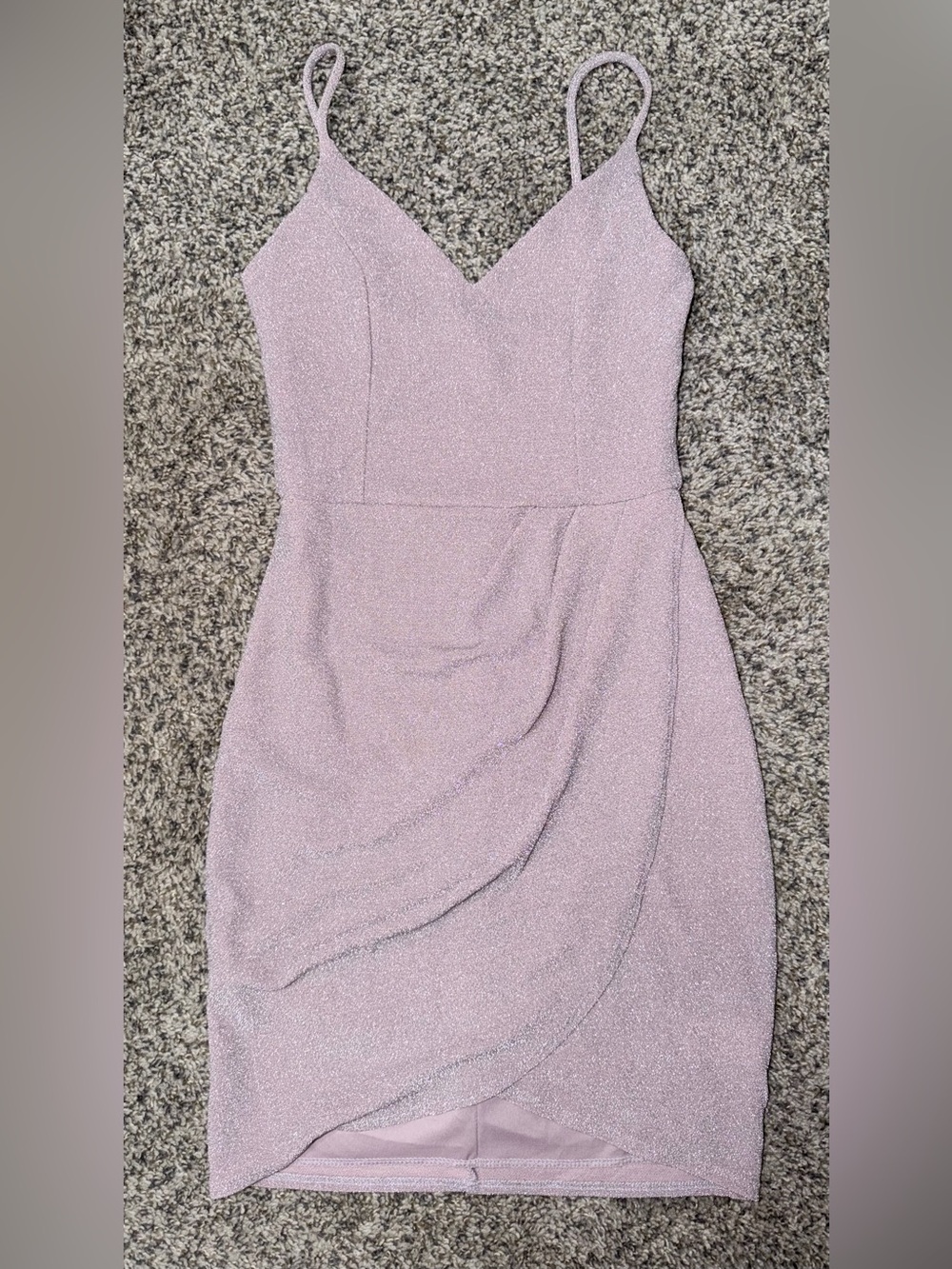 Lulu's Shimmery Blush V-Neck Mini Dress - Birthday/Date Night - Size Small - New